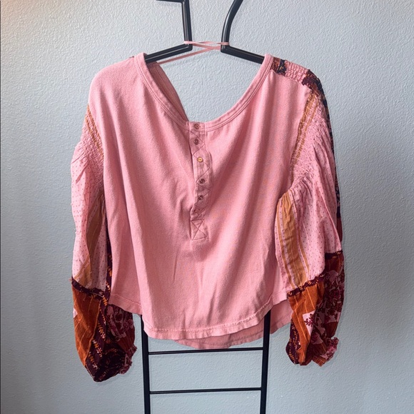 Free People Tops - Free People Bohemian Pink Patchwork Women's Top